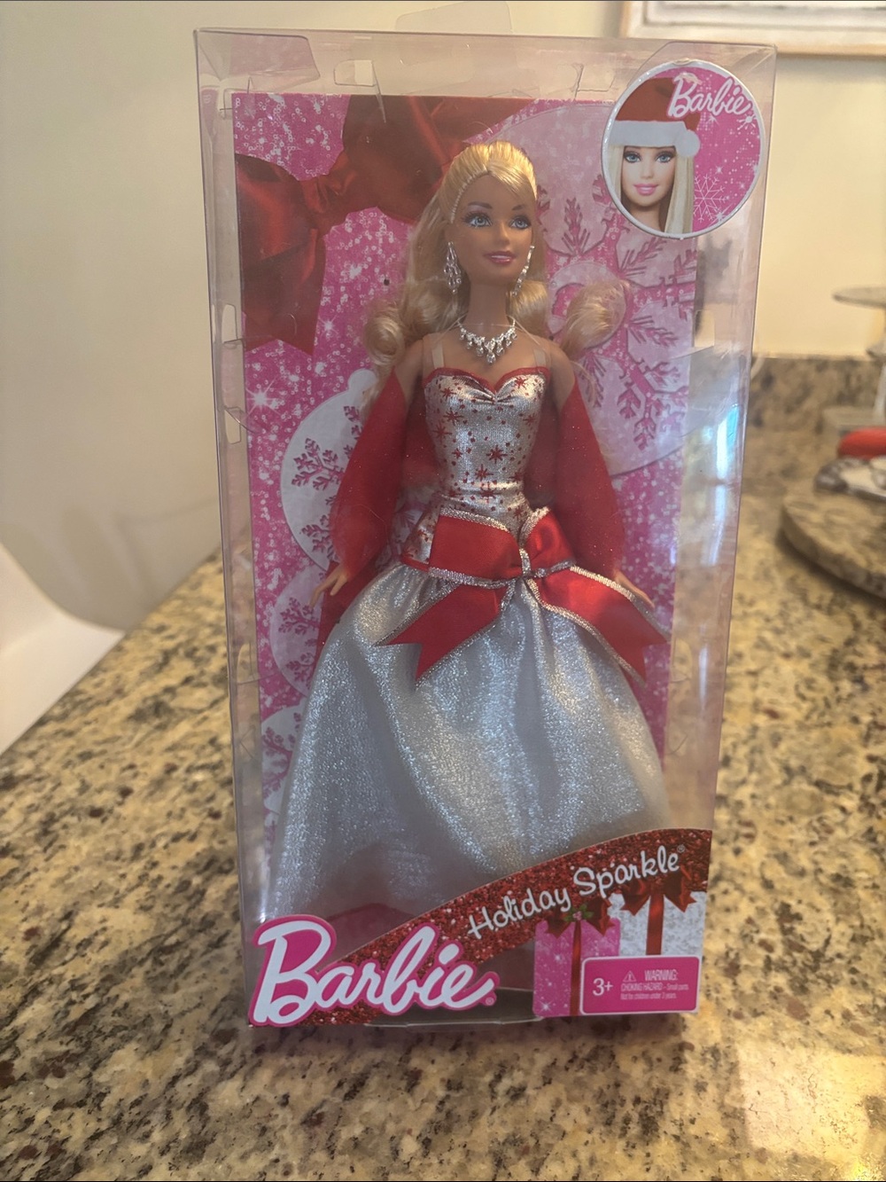 Barbie Silver Gown with Red Accents Holiday Doll